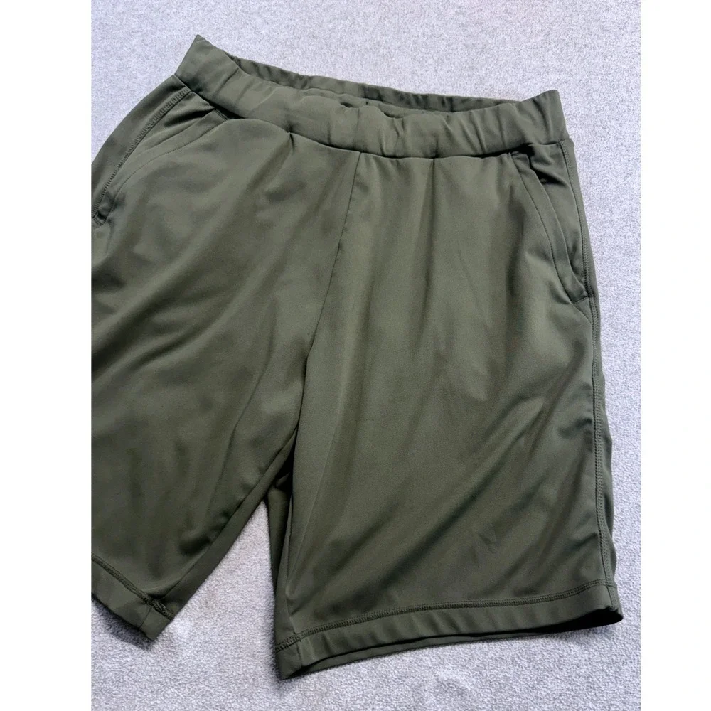 32 Degrees Cool Shorts Mens L Olive Green Stretch Performance Athletic Outdoor